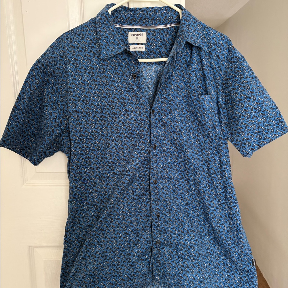 Hurley Navy Patterned Casual Shirt